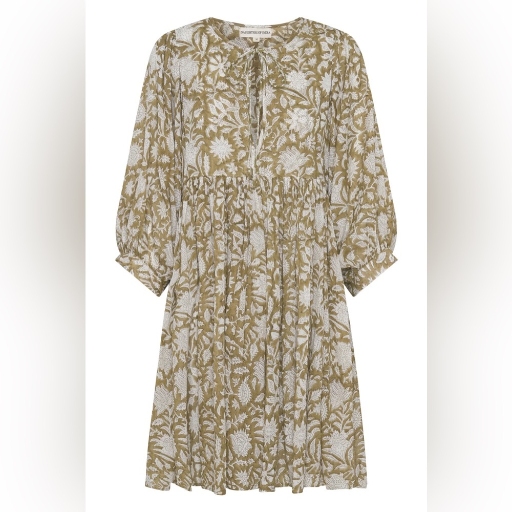 Daughters of India Olive Kyra Mini Dress Size Large